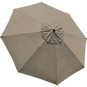 EliteShade USA 9FT Patio Umbrella Replacement Covers 8 Ribs Market Umbrella Canopy Cover (CANOPY ONLY) (Khaki)