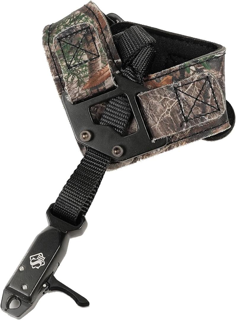 LWANO Archery Compound Bow Release Aids Trigger 360 Adjustable Wristband Release Aids for Adults Youth Kids Hunting Shooting Accessories (Camouflage)