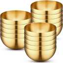 Nuogo 15 Pcs Gold Mixing Bowls Metal Stainless Steel Esthetician Bowl for Thanksgiving Christmas First Holy Communion Wedding Fruit Salad Cereal Facial Serving Cooking Baking Prepping, 5.9 Inches