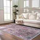 Hauteloom Holli Collection Lara - Machine Washable Oriental Foyer Area Rug - Abstract Vintage Distressed Boho Style - Burgundy, Red, Pink - 5'x7'6"