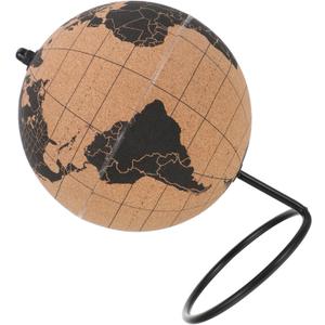 Cork Globe with Sturdy Stand Geographic Desktop Globe for Office and Home Desk Decor Educational World Map for Travel Tracking and Exploration Gift for Families and Couples