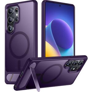 Temdan Magnetic for Samsung Galaxy S25 Ultra Case, [Innovate Stand][Military Grade Drop Protection][Non Slip][Translucent Matte] Shockproof Phone Case for Galaxy S25 Ultra 6.9" 2025 -Purple