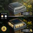 Classy Caps Muskoka Universal Solar Light, SLD505B, Warm and Cool Light Modes, Fits 3.5x3.5 & 4x4 Posts, Black Aluminum, Solar-Powered, Auto On, Durable Design, Ideal for Posts, Paths, Gardens, 4.75 x 4.75 x 1.75
