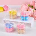Mauproy 2x2x2 Inches Clear Favor Boxes, 100 Pack Small Plastic Gift Boxes with Ribbons for Macaroons Treats Candies Wedding Baby Shower Birthday Mother's Day Party Favors