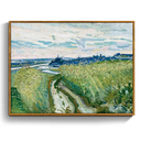 crmotu Vintage Framed Wall Art, Rural Landscape Oil Paintings, Nature Scenery Canvas Prints, Abstract Wilderness Path Wall Decor for Bedroom Bathroom Kitchen Rustic Home Aesthetic Pictures 16x24in