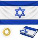 Israel Flag 3x5 FT Outdoor, Heavy Duty 210D Oxford Fabric Israeli Flag | Embroidered Star of David Hexagram | Blue & White IL National Country Flag for Wall Indoor Home Garden Jewish Pride Decor