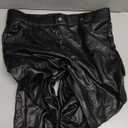 VOGUEMAX Women's Faux Leather Leggings with Pockets Black High Waisted Pleather Sexy Pants Stretchy Tights Size 2XL