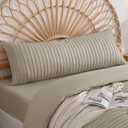 JELLYMONI Pillowcases Body Size Khaki 1 Pack Boho Striped Bed Pillow Covers 20x54in Polyester Envelope Pillow Shams Tufted Bohemian Textured (Pillows are not Included)