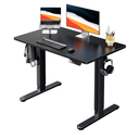 HUANUO Electric Standing Desk, 40" x 24" Whole Piece Desktop, Adjustable Height Computer Desk, 4 Height Memory Settings, Sit Stand Up Desk for Home Office, Black