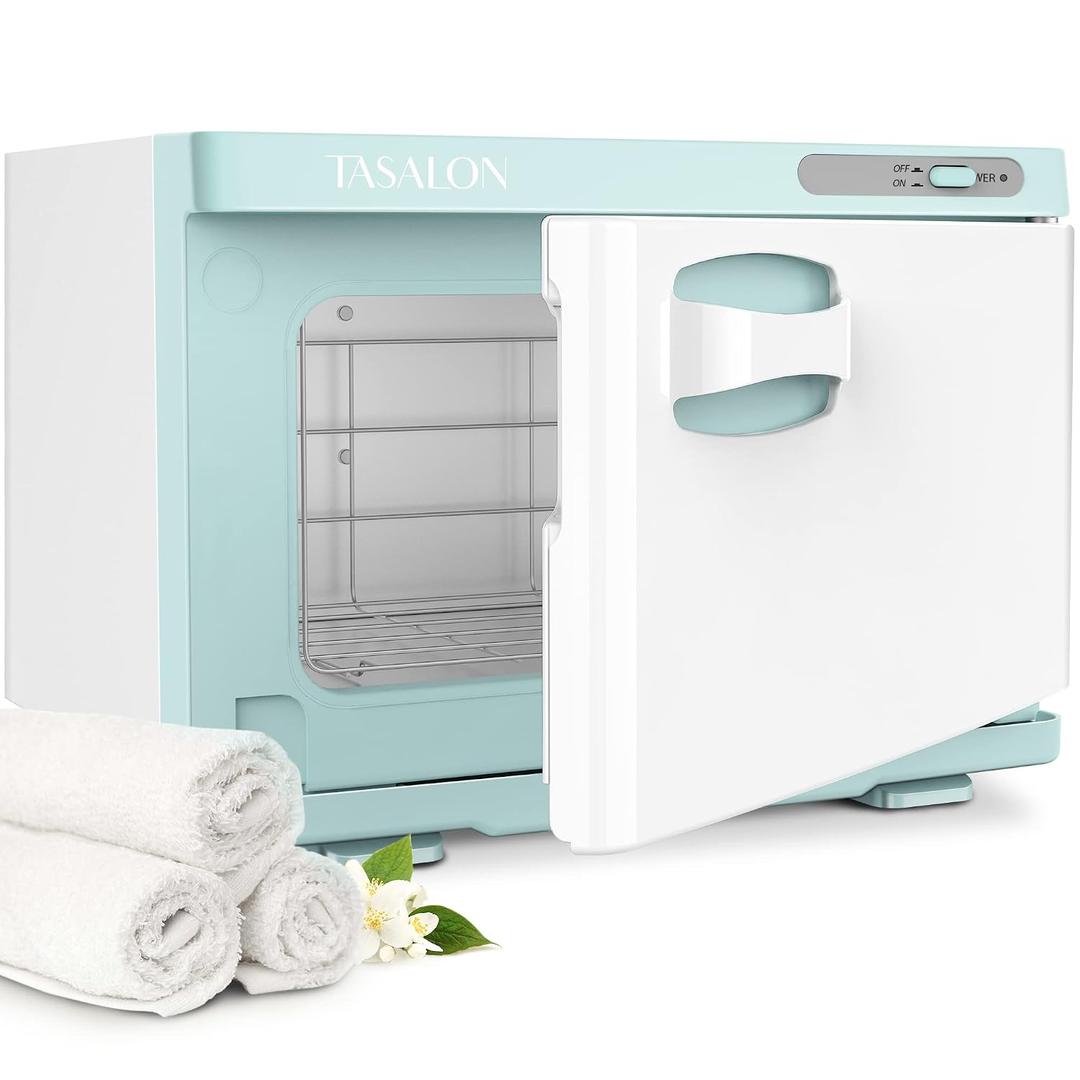 TASALON 8L Professional Hot Towel Warmer Cabinet, Use for Spa & Salon and Bathroom, Upgrade Fast Heating Aluminum Interior, Fits up to 24 Small Towels, White