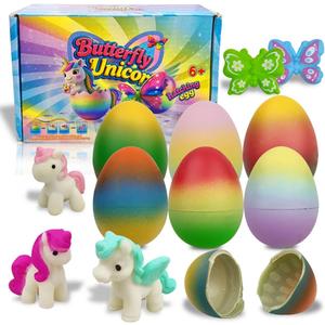 2 x JoFAN 6 Pack Butterfly Unicorn Hatching Surprise Eggs Easter Eggs for Kids Boys Girls Easter Basket Stuffers Gifts Birthday Party Favors Fillers