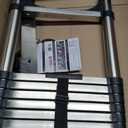 Telescoping Ladder,with Stable Hook and stabilizer barand,8.5FT Extension Ladder, Heavy Duty 330lbs Max Capacity, Multi-Purpose Collapsible Ladder for RV or Outdoor Work (2.6M/8.5FT)
