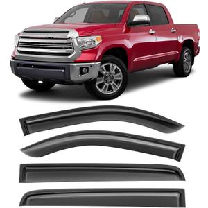 Shatterproof Taped-On Window Deflectors for Toyota Tundra Crew Max 2014-2021, Rain Guards, Window Visors for Car, Vent Deflector, 4pcs