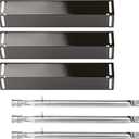 for Smoke Hollow grill parts, Smoke Hollow PS9900 PS9500 6500 6800 SH5000 SH9916 Grill parts, 16 1/2 Inch Porcelain Steel Heat Plate Shield Stainless Steel Pipe Burners 3 Packs