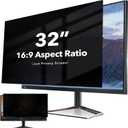 32 inch Curved Computer Privacy Screen Filter for 16:9 Widescreen Monitor, Anti Glare Blue Light Filter, Anti-Scratch Computer Screen Privacy Shield, Removable Monitor Privacy Screen Protector Film