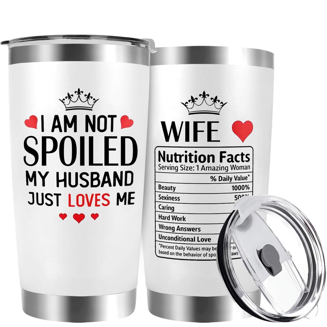 XWLAI Valentines Day Gifts for Wife - Wife Gifts - Wife Tumbler, Valentine, Christmas, Mothers Day, Birthday Anniversary Wedding Present for Her, Women, Best Wife Ever Gift - 20oz Insulated Tumbler