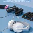 WIRWTRU S30 Gaming Headset with Microphone,198g Lightweight Design, Wired Gaming Headphones for Xbox, Xbox Series X|S, PS5, PS4, Switch, PC, Noise Cancelling Mic, Soft Earmuffs (White&Grey)