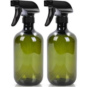 Cleaning Spray Bottles for Plants Misters Inside, 2 Pack 16.9 oz Squirt, Water Spray Bottle Mist Sprayer, No Leak Hair Mister Empty Adjustable Nozzle (Green)