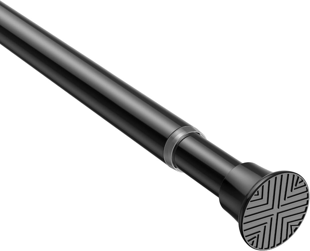 AIZESI Tension Curtain Rod 18-36 inch，1Pcs Adjustable Tension Rod Black Curtain Tension Rod No Drilling Small Tension Rod Spring Tension Curtain Rod Expandable Curtain Rod