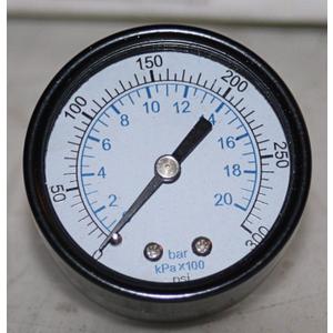 300 PSI/BAR 2" DIAL 1/4" NPT PRESSURE GAUGE