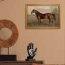 Gold Framed Wall Art Vintage Horse Canvas Art Farmhouse Animals Picture Wall Decor Antique Prints Rustic Paintings Country Artwork for Bedroom Bathroom Living Room 16x24 Inch