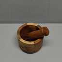 Samhita Handmade Acacia Wood Mortar and Pestle Perfect for Grinder for Herbs, Garlic, Walnut Spices & Kitchen Essentials Usage