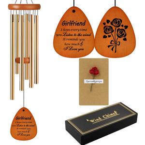 Gifts for Girlfriend - I Love You Gifts for Her, Girlfriend Gift for Women, Anniversary, Christmas, Birthday, Valentines Day Gift for Her - Wind Chimes 28Inch