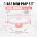 GULFLIN 12 Pack 13oz Small Glass Food Storage Containers with Lids Airtight, Leak-Proof Round Meal Prep Containers Set, Freezer to Microwave Safe, Dishwasher Safe