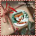 2 x Seagull Surfing Ornament 2025 - Animal Snow Surfing Ornament, Winter Holiday Decor - Bird Hanging Keepsake, Beach Themed Christmas Tree Decoration, Funny Xmas Gift Ideas for Seagull Lovers