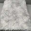 Andency 4x6 Shag Area Rug for Living Room, Tie-Dyed Light Grey Soft Fuzzy Plush Indoor Carpets for Bedroom, Non Skid Fluffy Faux Fur Rug for Room (4x6 Feet)