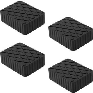 4 Pack Solid Rubber Auto Lift Pads, Anti-Skid Lift Block Spacer Pad for Car Lifts, Jacks and Racks, 3000lbs Loading Capacity, 6-1/3" x 4-3/4" x 2"