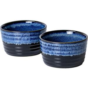 UNICASA Ramekin Set of 2, UNICASA 8 oz Creme Brulee Ramekins, Oven Safe Baking Set for Custard, Pudding, Souffle Cups, Reactive Blue