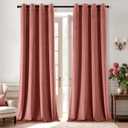 ANRODUO Dusty Rose Pink Velvet Curtains 84 Inches Long Blackout Thermal Insulated Soundproof Curtain Privacy Room Darkening Curtains Grommet Window Drapes for Bedroom Living Room Set of 2