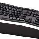 Amazon Basics Ergonomic Wireless Keyboard and Mouse Combo with Wrist Rest, Plug and Play, 2.4 GHz USB, Easy to Use, Black