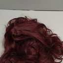 Kaneles Burgundy Curly Long Wigs for Women Wave Wig Wine Red Middle Part Wigs Heat Resistant Fiber Halloween Cosplay Party Full Wigs(Wine Red)