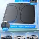 2026 Upgraded Nmoiss Car Windshield Sun Shade [Dot Matrix Reflective Coating] Extended Edge No Light Leakage Design Cooling Protect Car Interior from UV Damage Small