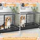 Dog Crate Divider Panel,Include 2 Metal Panels,4 Connecting Rods and 4 Spacers,Adjustable Metal Pet Kennel Divider,16.9''H,Adjustable Width 11.8"-20.86",Fit for Most Dog Crate (Crate NOT Included)