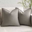 MIULEE Pack of 2 Light Grey Pillow Covers 20x20 Inch Decorative Couch Throw Pillow Covers Spring Linen Cushion Covers Set Modern Farmhouse Home Decor for Sofa Living Room Bed