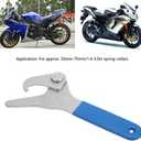 Motorcycle Shock Spanner Wrench Adjustable Blue Hooked Jaw Anti Slip for 35mm75mm Spring Collars Motorcycle Suspension Maintenance Vehicle Tool