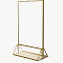 Clear Acrylic 2 Sided Frames with Gold Borders and Vertical Stand (Pack of 12)) | Ideal for Wedding Table Number Holder