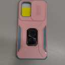 for Galaxy S21 Case with Sliding Camera Lens Cover, HD Screen Protector,360 Rotating Kickstand, AYMECL Military-Grade Shockproof Protective Cover for Samsung Galaxy S21,Pink+Turquoise