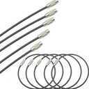 30 Pack Cable Keychains 3mm Coated Steel Wire Loops - 6 Inch Key Rings for Hanging Luggage Tags, Keyrings,ID Holders and DIY Crafts,Black(30 Pcs)