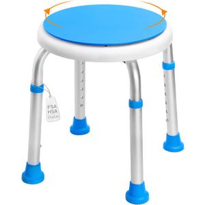 360 Swivel Shower Seat, FSA/HSA Eligible, 6-Height Adjustable Bath Stool with Non-Slip Seat & Rubber Tips, Easy Assembly, Ideal for Seniors, Handicap, Pregnant  350 lbs Capacity