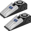 ZZRUI 2 Pack Door Stop Alarm with 120dB Siren, Wedge Door Stopper Security Device for Travel, Apartment, Hotel, Home  Portable Anti-Theft Floor Alarm for Entry Alert & Self Defense, Black