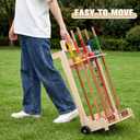Hiboom 6 Player Croquet Set with Wooden Stand for Families Adults, 32 Inch