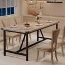 GarveeHome Industrial Dining Table, 70.87" L x 29.53" W x 29.53" H, Rustic Gray, Rectangular, 6-8 People, Heavy Duty, Easy Assembly