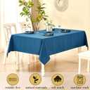 Rectangle Linen Textured Tablecloth Waterproof and Wrinkle Free Farmhouse Table Cloth Stain Resistant Decorative Fabric Table Cover for Dining/Indoor/Outdoor (Aqua Blue 60 x 120 Inch)