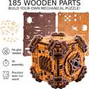 WOODEN.CITY Tesseract's Secret - Wooden Puzzle Box for Adults - 3D Brain Teaser Puzzle Kit - Escape Room in a Box Challenge - Unique Gift for Men & Women - Made in EU - 3D Wooden Puzzles for Adults, 74 x 83 cm