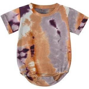 Jimonda Baby Bodysuit Newborn Tie Dye Clothes Infant Waffle One Piece Romper Baby Boys Girls Short Sleeve Jumpsuit Outfits, 18-24M