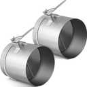Therwen Backdraft Damper Duct Manual Volume Damper with Sleeve Galvanized Sheet Adjustment Airflow Ducting Branch HVAC Air Balancing for Range Hoods, Fans(2 Pcs,6 Inch)